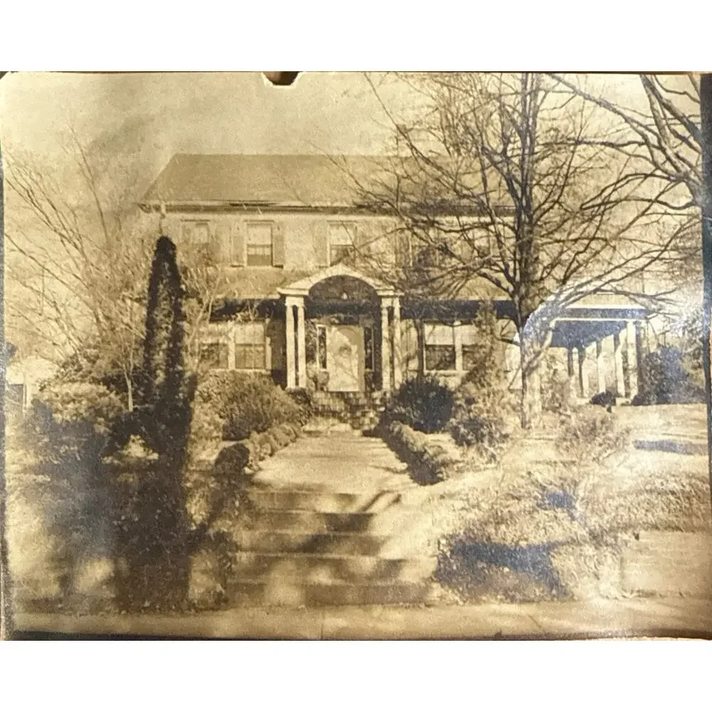 Antique Framed Sepia Photograph Large House Estate Real Photo c1910s 1920s